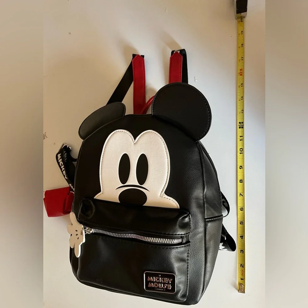 Disney Mickey Mouse 3D Character Ears Faux Leather Mini Backpack Purse